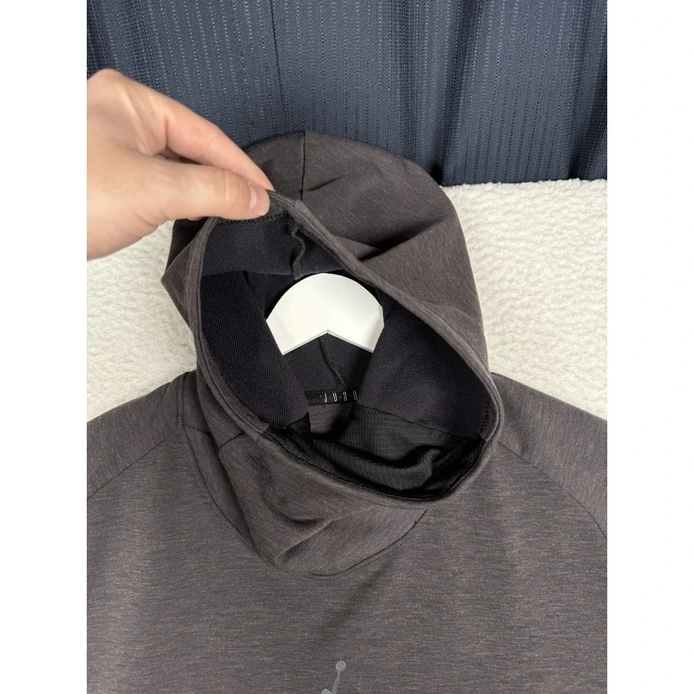 JORDAN Dri Fit Longsleeve Hooded Pullover Performance - Men's Large - Dark Gray